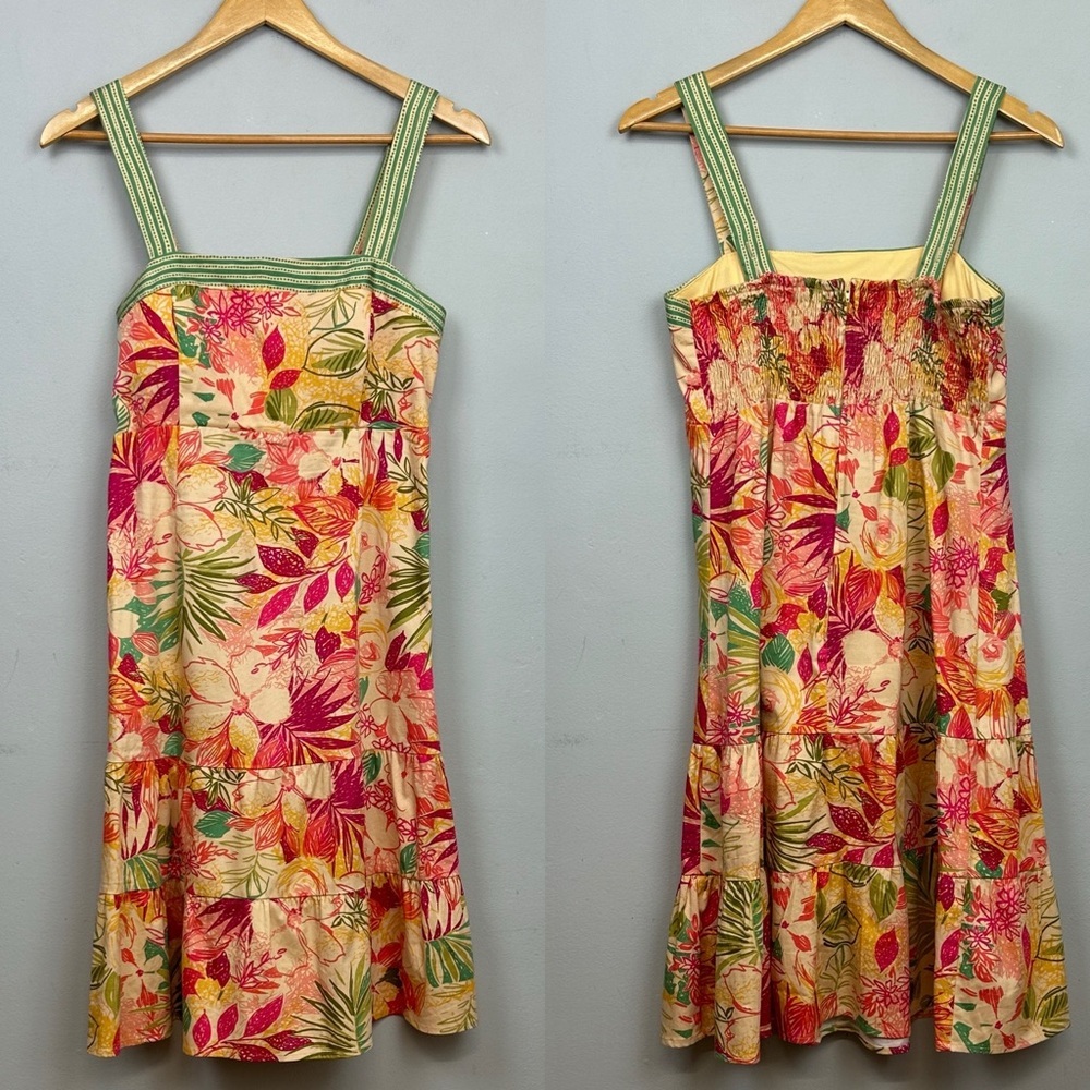Madison Leigh Tropical Print Midi Dress Sz L